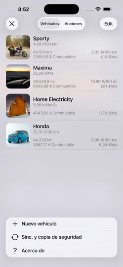 Captura de pantalla de Road Trip MPG en iPhone 2