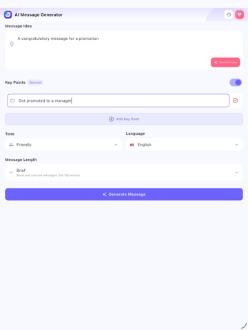 AI Text Message Assistant iPad screenshot