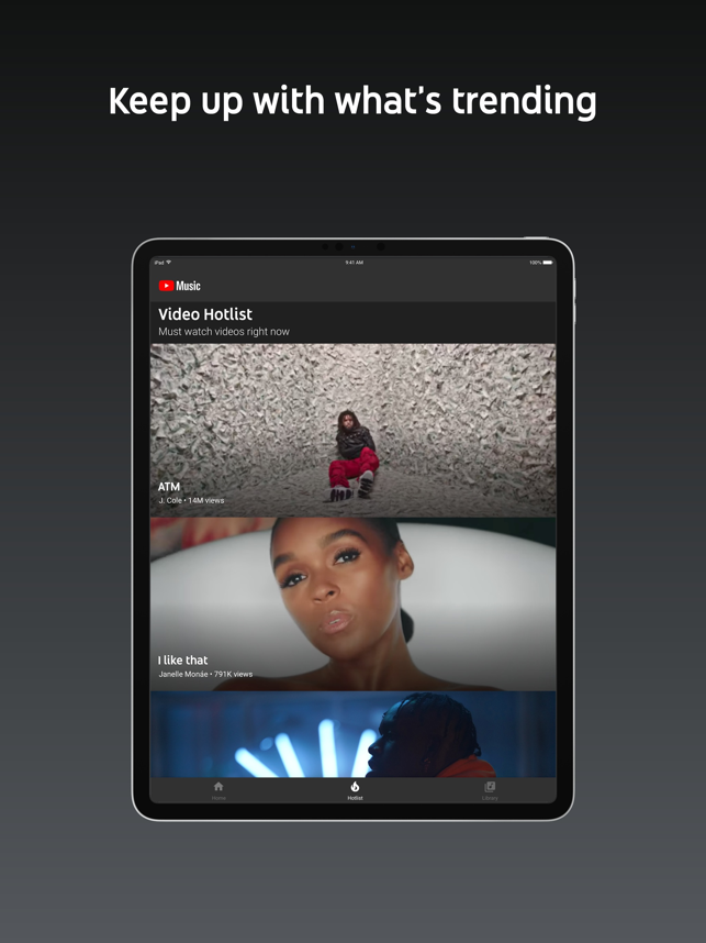 Capture d'écran YouTube Music