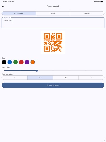 QByte: QR Scanner / Generator iPad screenshot