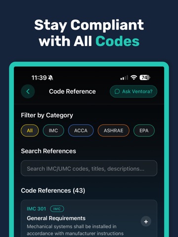 Ventora - AI HVAC Assistant iPad screenshot