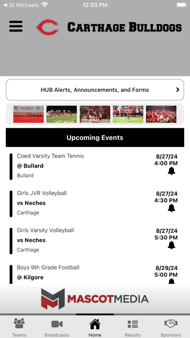 Carthage Bulldog Athletics Screenshot