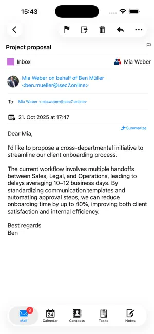 ISEC7 MAIL for Workspace ONE screenshot 3