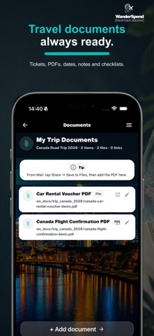 WanderSpend screenshot