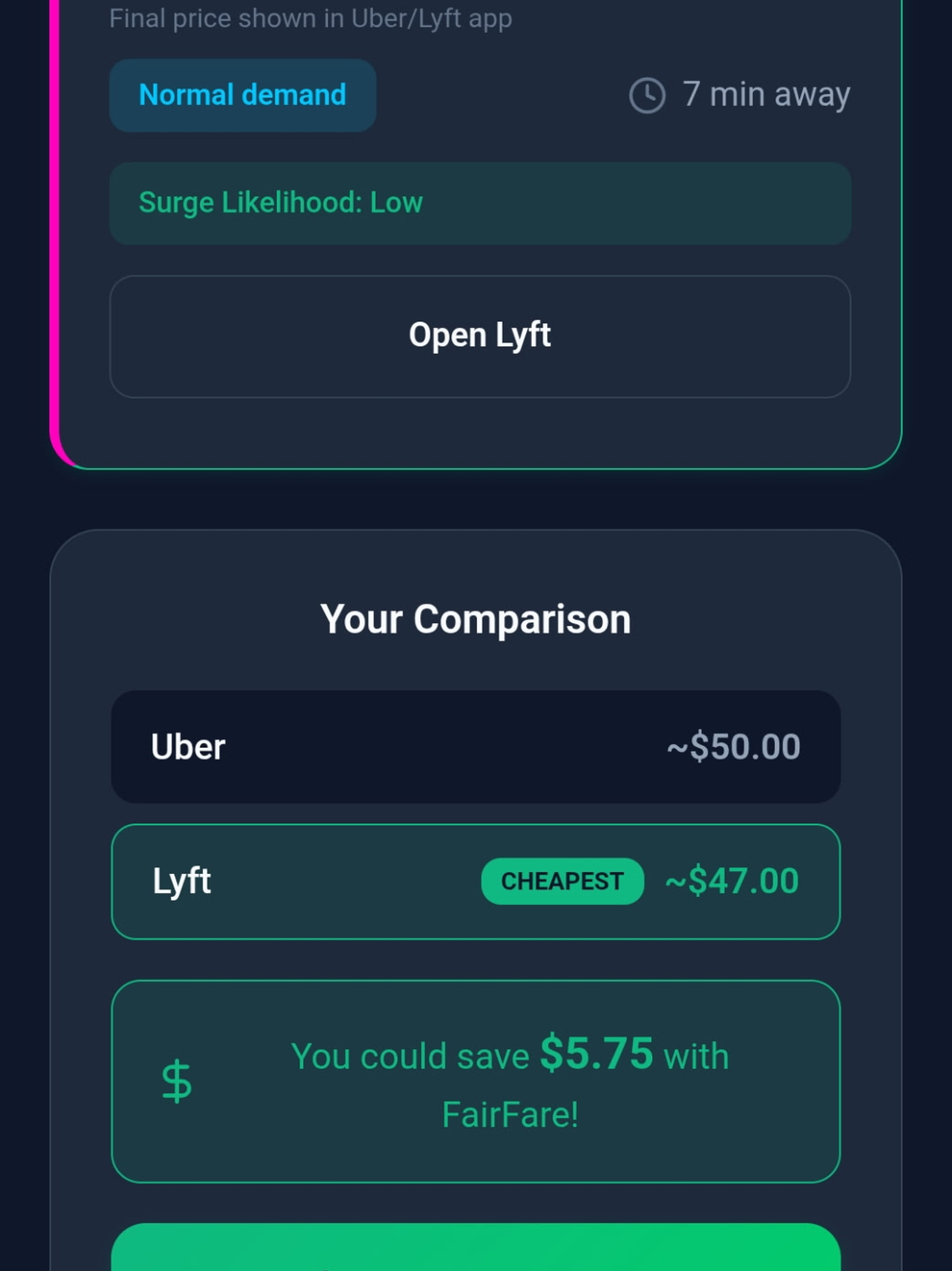 FairFare - Compare Uber & Lyft
