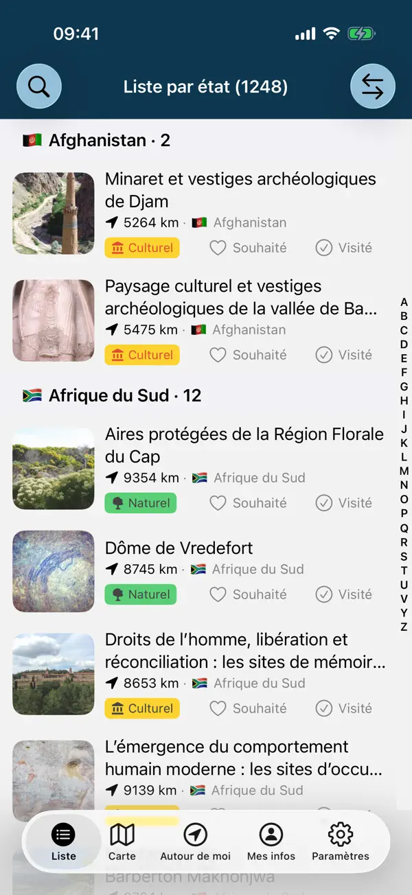 Screenshot #3 pour World Heritage -  Liste UNESCO
