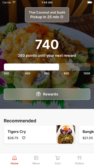 Thai Coconut and Sushi iPhone screenshot 1 - Food & Drink app