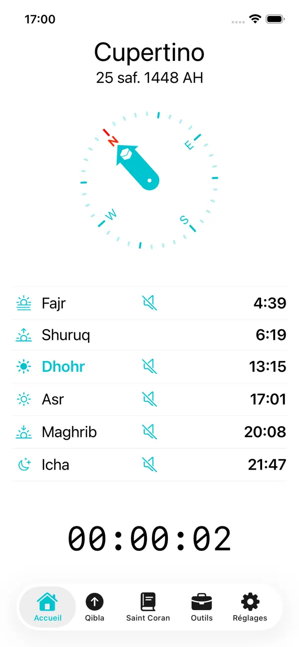 Screenshot #1 pour Muezzin - Heures de prière