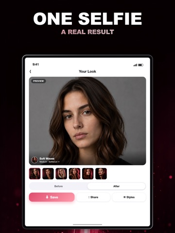 SelfieCut: AI Hairstyle Try On iPad screenshot