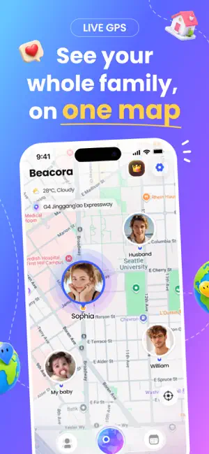 Beacora: Family Locator & GPS screenshot 1