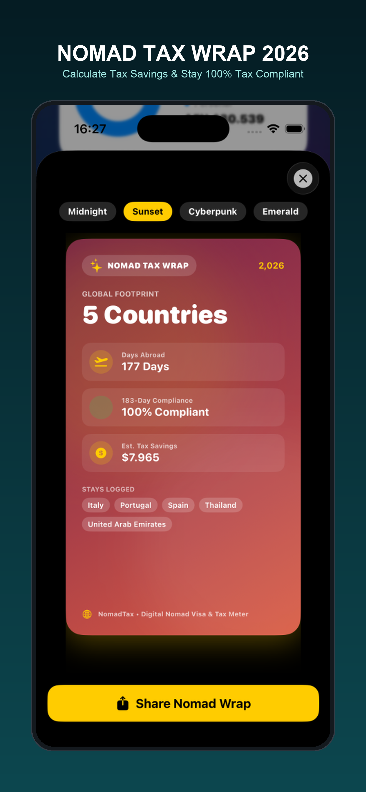 NomadTax: Schengen & Tax Day screenshot 2