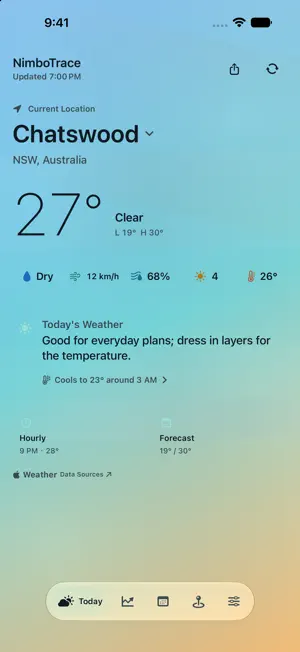 NimboTrace: Simple Weather screenshot 1