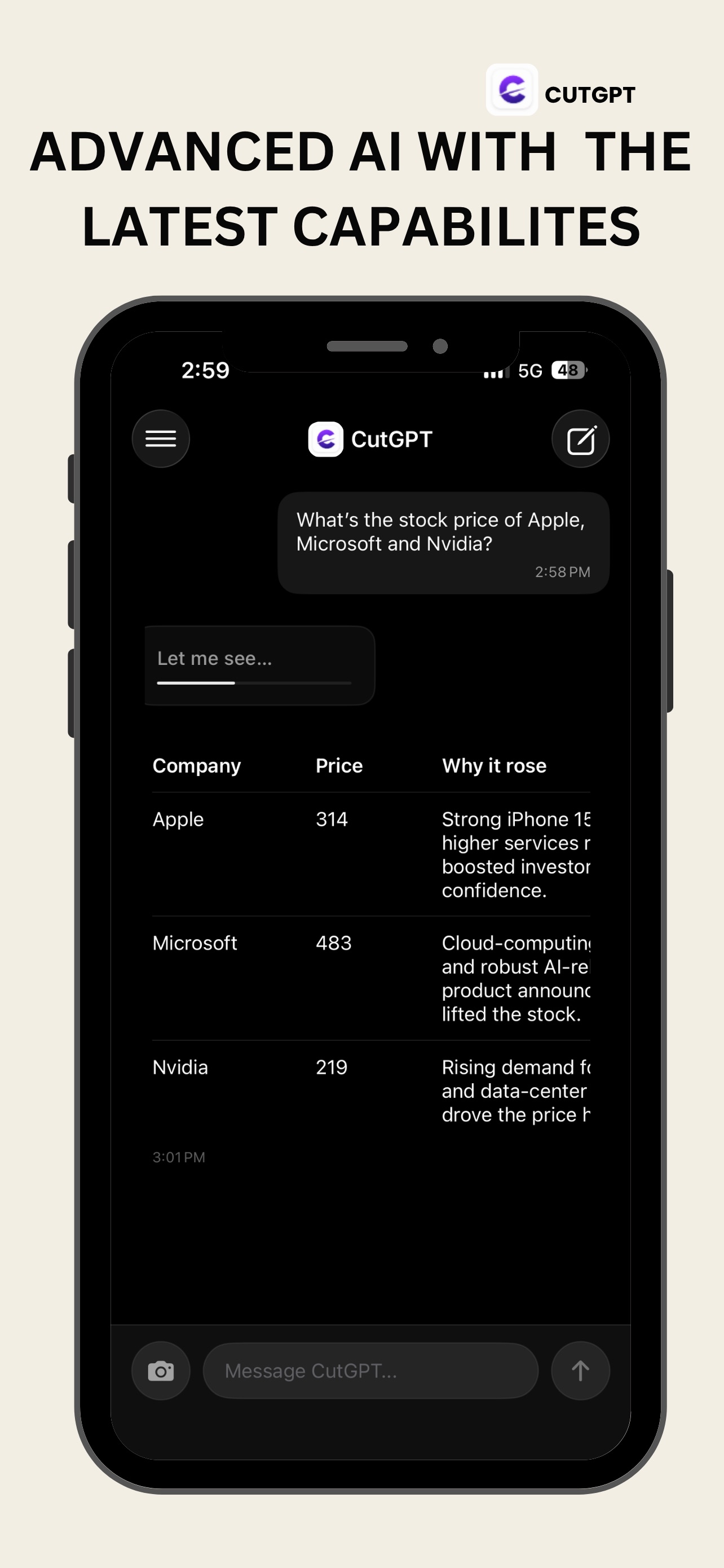 Screenshot 2 of cutGPT - get your cut from AI