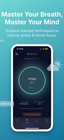 Breath: 方框呼吸与4-7-8 screenshot