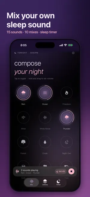 Sleep Sound Mixer: White Noise screenshot 1