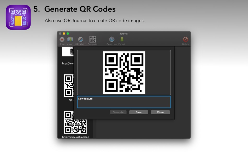 #5. QR Journal (macOS) Podle: Josh Jacob