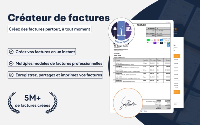 Screenshot #1 pour facture et devis - InvoiceAir