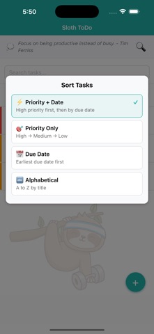 Sloth ToDo Screenshot 3 of 4