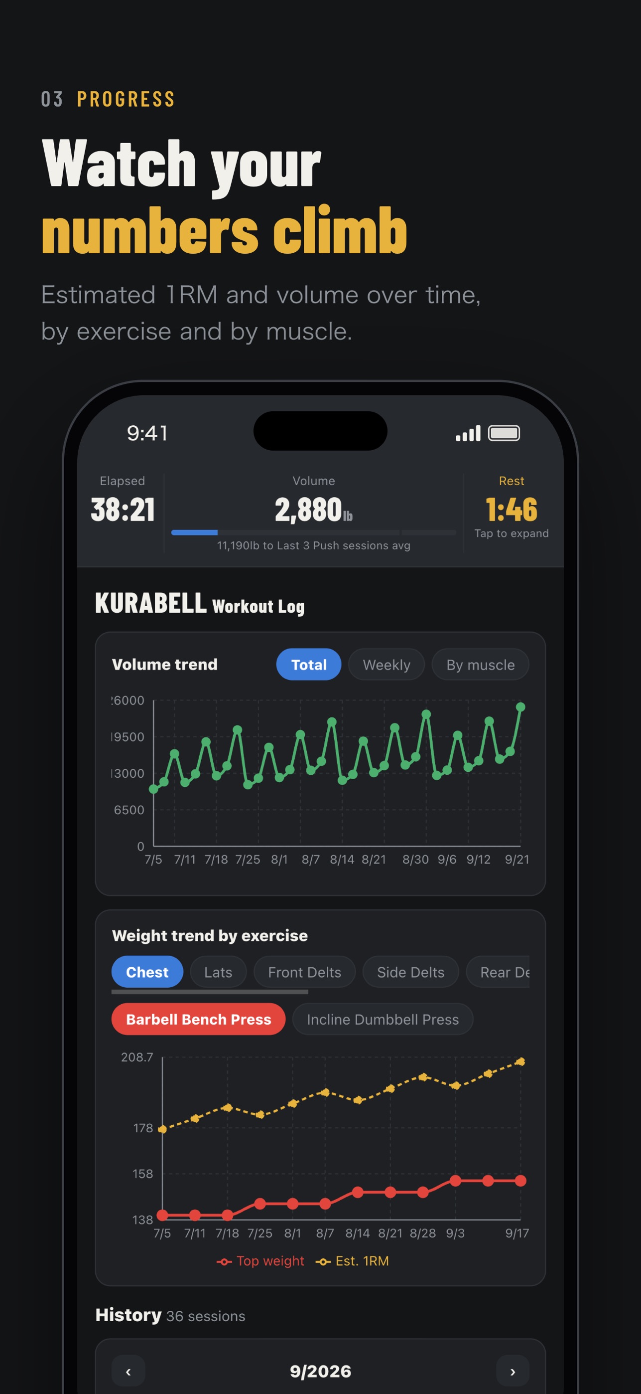 Screenshot 3 of KURABELL Workout Log