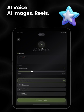 AI Video Generator – Reels iPad screenshot