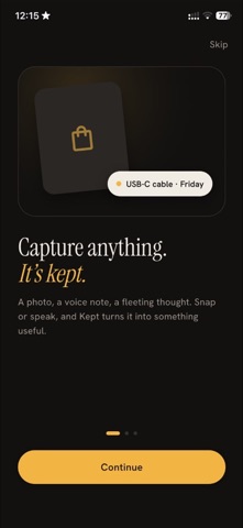 Kept — Memory Assistant screenshot 1