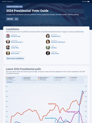 VOTA.com iPad screenshot