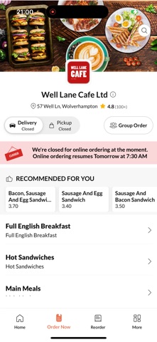 Well Lane Cafe Ltd iPhone screenshot