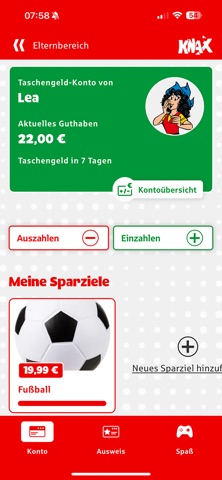 KNAX-Taschengeld-App screenshot