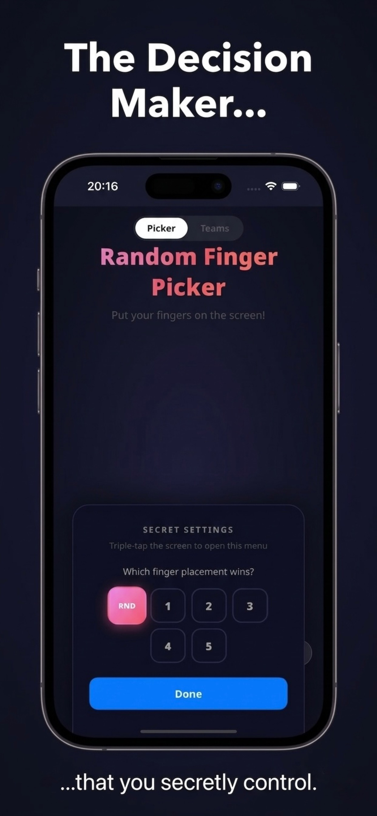 Finger Picker - Team Chooser