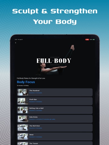 30 Days Pilates Exercise Plan iPad screenshot