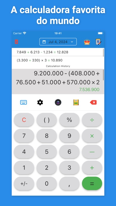 Calculadora com histórico,nota screenshot 1