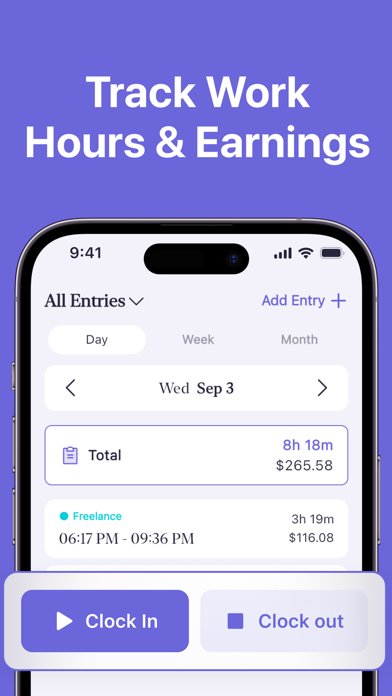 Work Hours Tracker - Clock In Screenshot 1 of 9