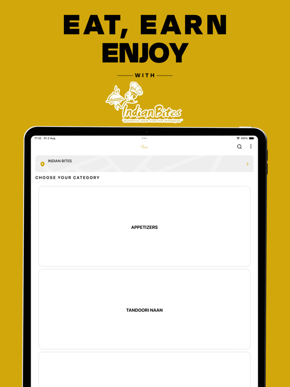 Indian Bites iPad screenshot 1 - Food & Drink app