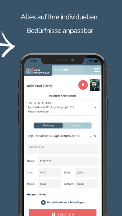 MeinHandwerker-App Screenshot