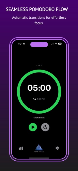 Peak Focus Pomodoro Timer Screenshot 5 of 5