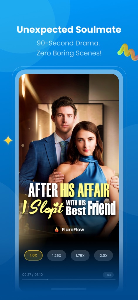 FlareFlow - Dive into heart-racing dramatic stories with crystal-clear HD quality and customizable playback speeds.