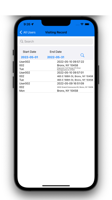 Enterprise Punch Card-Timecard Screenshot