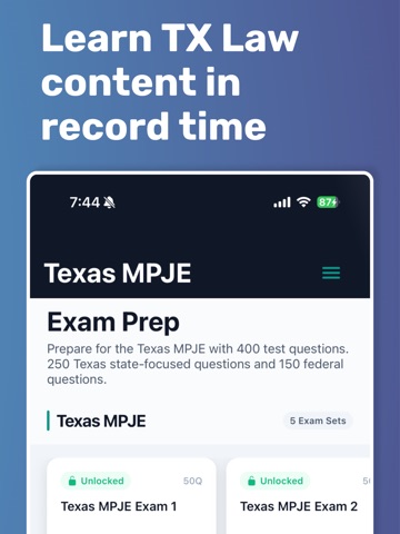 Texas MPJE Exam Prep iPad screenshot