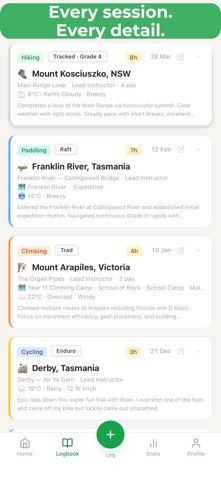 OutdoorLog – Instructor Log screenshot