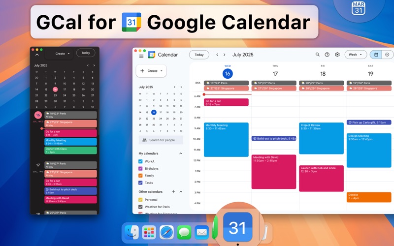Screenshot #1 pour GCal for Google Calendar