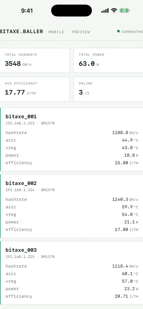 Bitaxe Baller screenshot 2