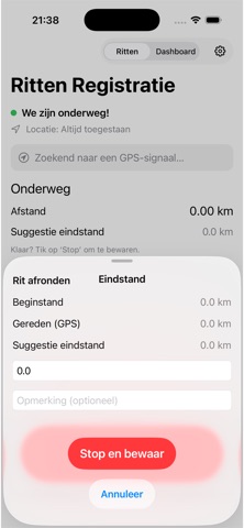 Ritten Registratie Zakelijk screenshot