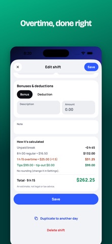 PayJar: Tips & Hours Tracker Screenshot 4 of 6