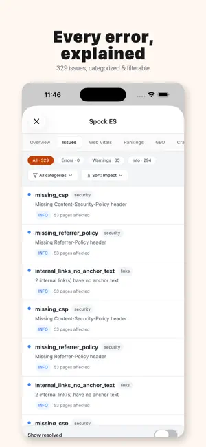 CrawlSense screenshot 1