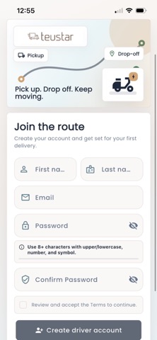 Teustar delivery screenshot