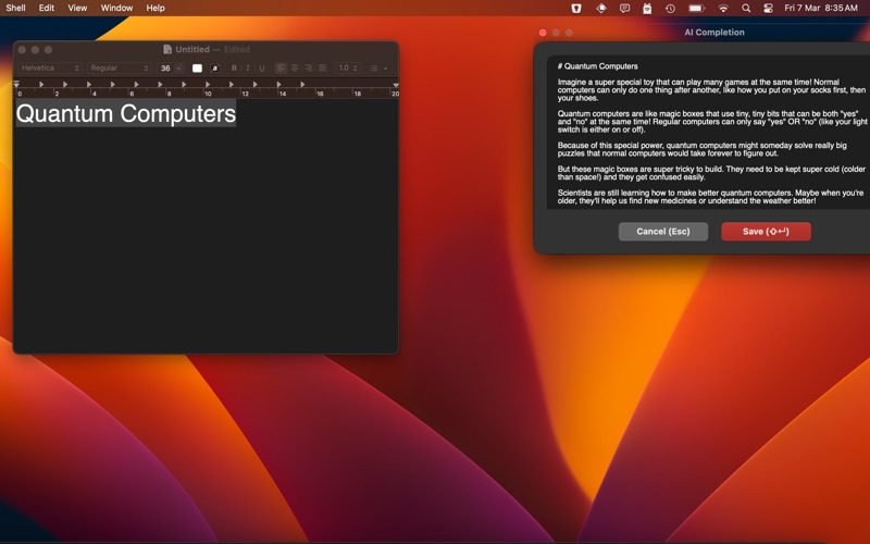 Prompt Completions app screenshot