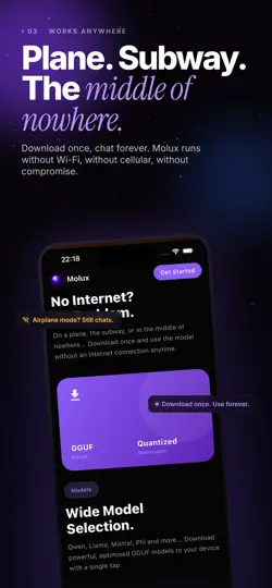 Molux: Offline AI Chatbot iPhone Ekran Görüntüsü 3