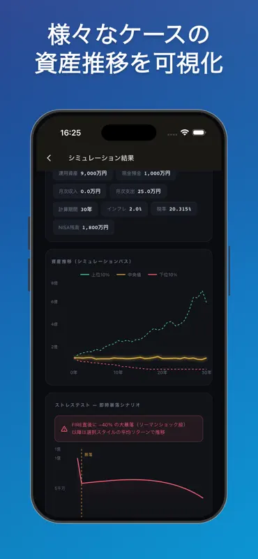 資産運用シミュレーター : FIRE成功率を金融工学で計算 screenshot 6 of 9