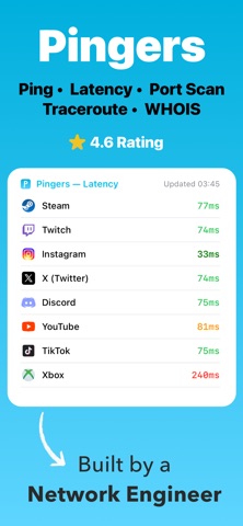 Pingers - Ping & Latency Check screenshot