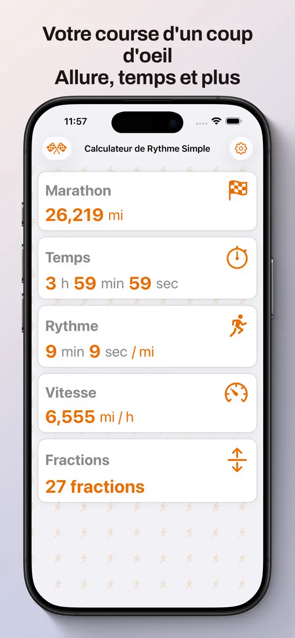 Screenshot #1 pour Calculateur de rythme simple